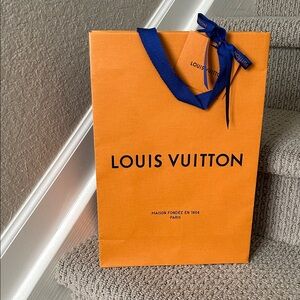Louis Vuitton Tangerine Bag with Navy Ribbon